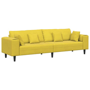 vidaXL Sofa Yellow 250 x 77 x 76 cm Velvet