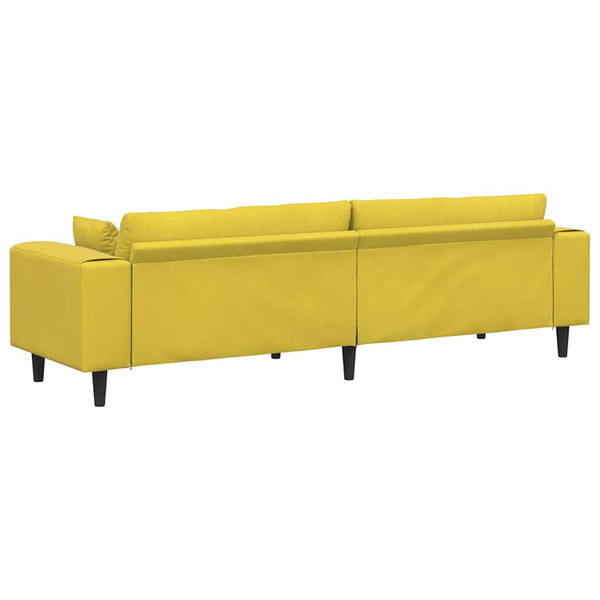 vidaXL Sofa Yellow 250 x 77 x 76 cm Velvet