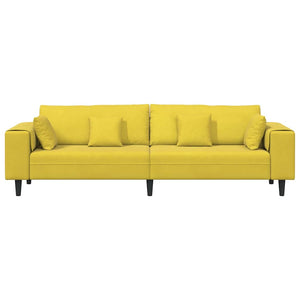 vidaXL Sofa Yellow 250 x 77 x 76 cm Velvet