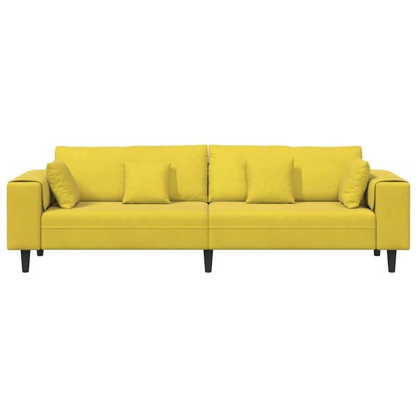 vidaXL Sofa Yellow 250 x 77 x 76 cm Velvet