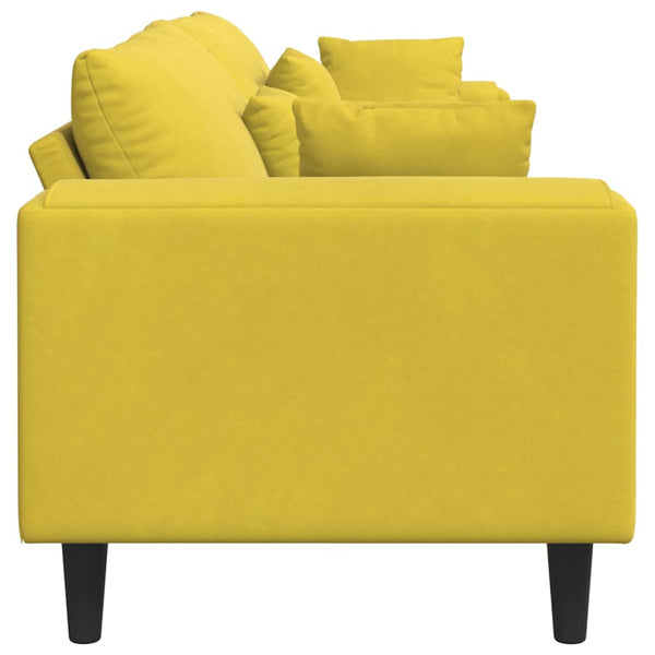 vidaXL Sofa Yellow 250 x 77 x 76 cm Velvet