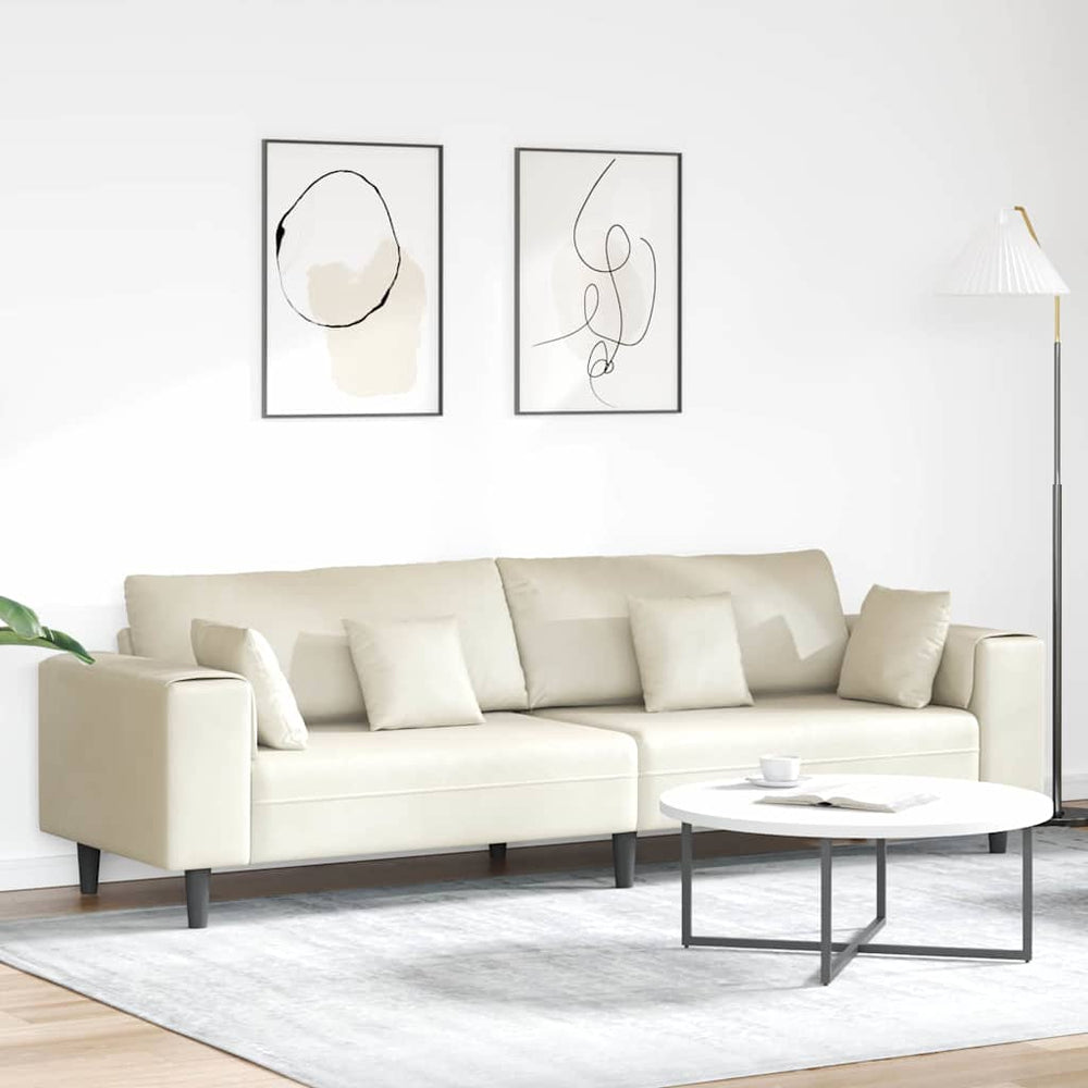 vidaXL Sofa Cream 250 x 77 x 76 cm Velvet