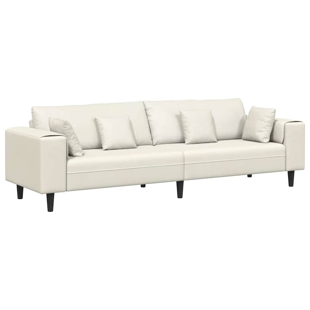 vidaXL Sofa Cream 250 x 77 x 76 cm Velvet