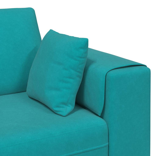 vidaXL Sofa Turquoise 250 x 77 x 76 cm Velvet