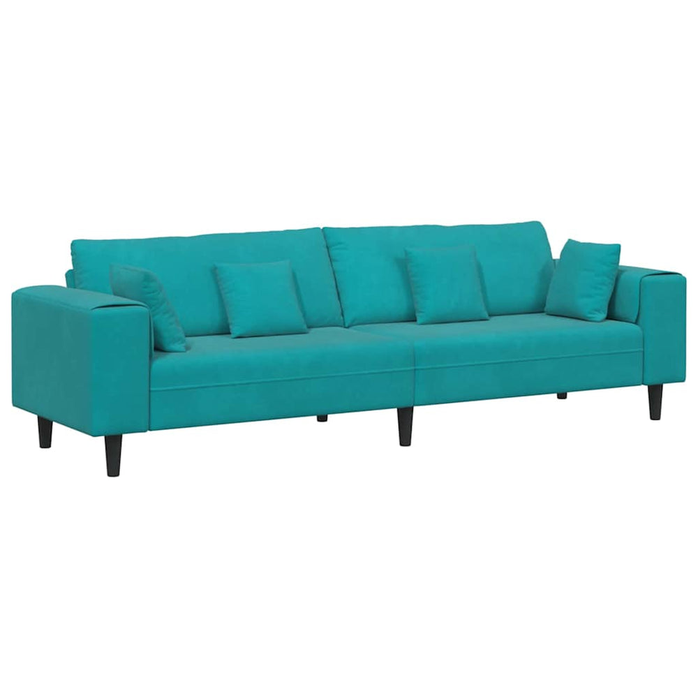 vidaXL Sofa Turquoise 250 x 77 x 76 cm Velvet