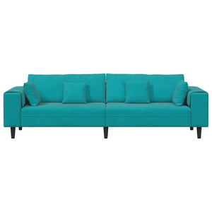 vidaXL Sofa Turquoise 250 x 77 x 76 cm Velvet