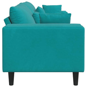vidaXL Sofa Turquoise 250 x 77 x 76 cm Velvet