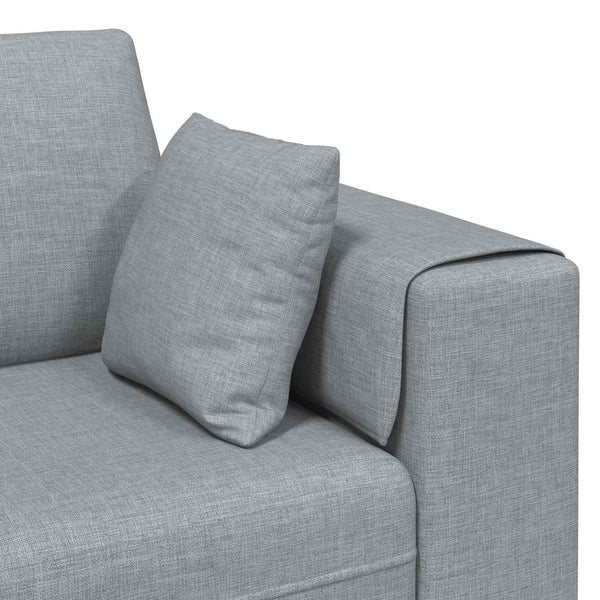 vidaXL 3-piece Sofa with Cushions Light Grey Fabric