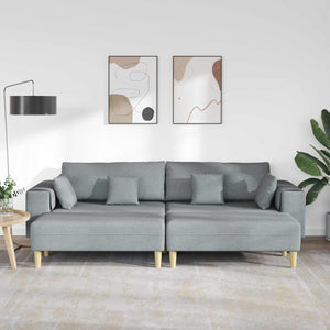vidaXL 3-piece Sofa with Cushions Light Grey Fabric