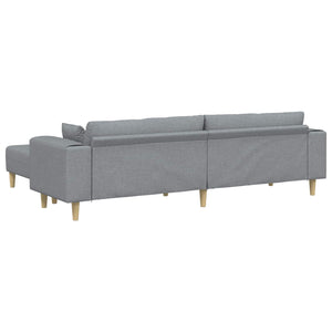 vidaXL 3-piece Sofa with Cushions Light Grey Fabric