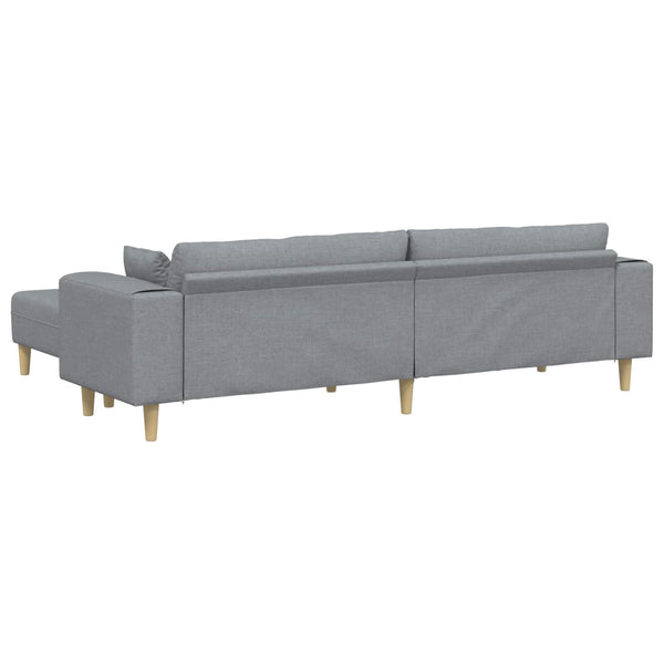 vidaXL 3-piece Sofa with Cushions Light Grey Fabric