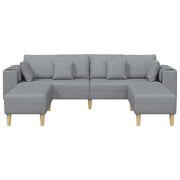 vidaXL 3-piece Sofa with Cushions Light Grey Fabric