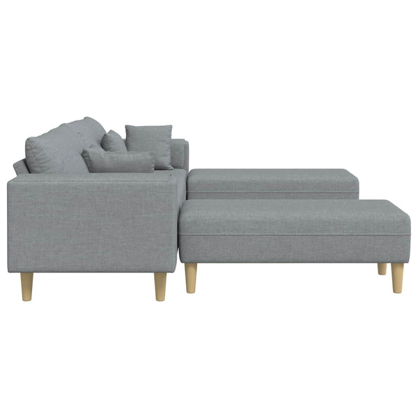 vidaXL 3-piece Sofa with Cushions Light Grey Fabric