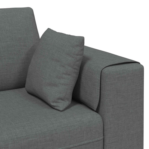vidaXL 3-piece Sofa with Cushions Dark Grey Fabric