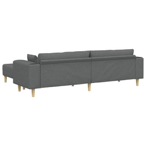 vidaXL 3-piece Sofa with Cushions Dark Grey Fabric