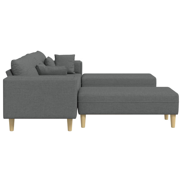 vidaXL 3-piece Sofa with Cushions Dark Grey Fabric