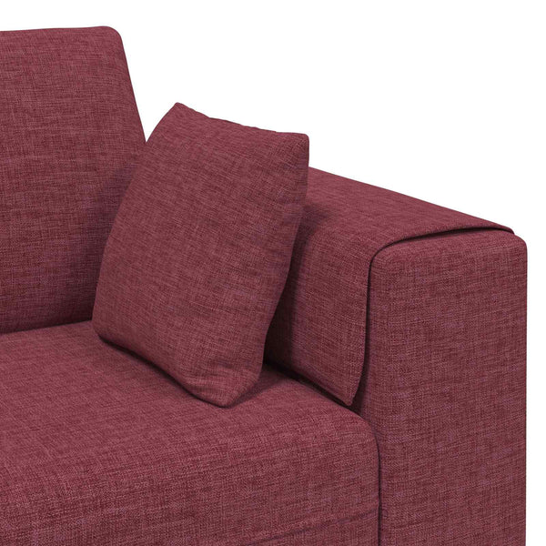vidaXL 3-Piece Sofa with Cushions Wine Red Fabric