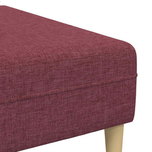 vidaXL 3-Piece Sofa with Cushions Wine Red Fabric