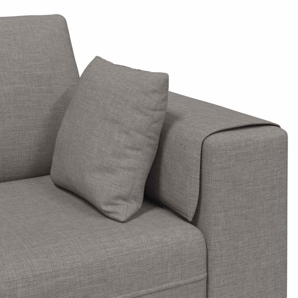 vidaXL 3-Piece Sofa with Cushions Taupe Fabric
