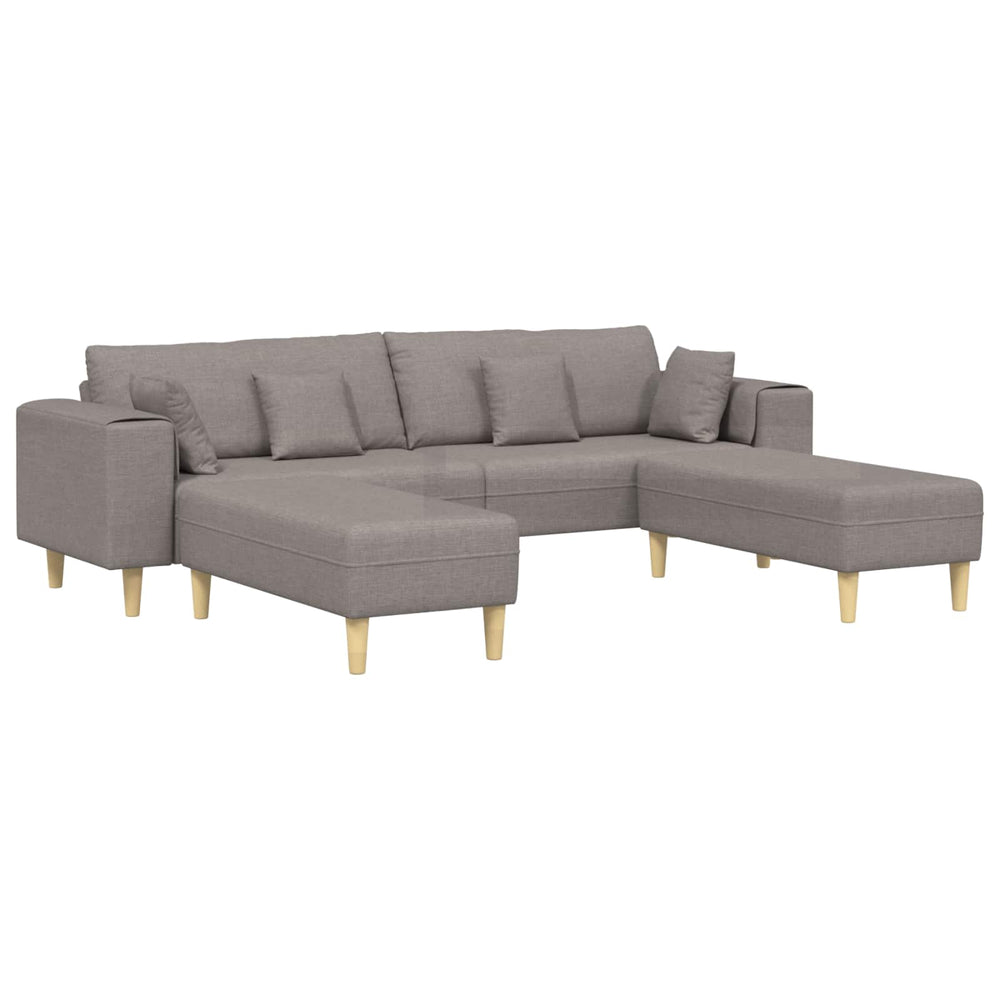 vidaXL 3-Piece Sofa with Cushions Taupe Fabric