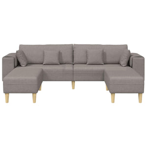 vidaXL 3-Piece Sofa with Cushions Taupe Fabric