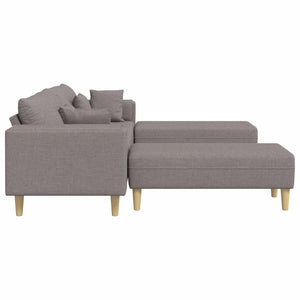 vidaXL 3-Piece Sofa with Cushions Taupe Fabric