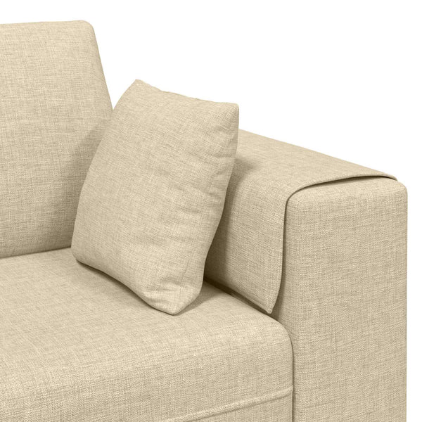 vidaXL Sofa with Cushions 3 pcs Cream Fabric
