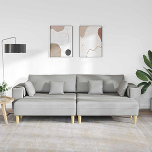 vidaXL Sofa with Cushions 3 pcs Cloud Gray Fabric