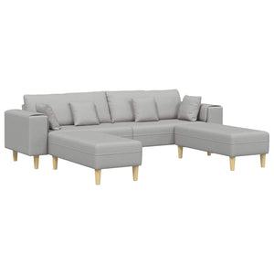 vidaXL Sofa with Cushions 3 pcs Cloud Gray Fabric