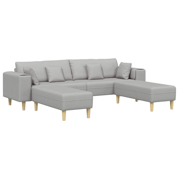 vidaXL Sofa with Cushions 3 pcs Cloud Gray Fabric