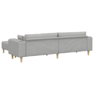 vidaXL Sofa with Cushions 3 pcs Cloud Gray Fabric