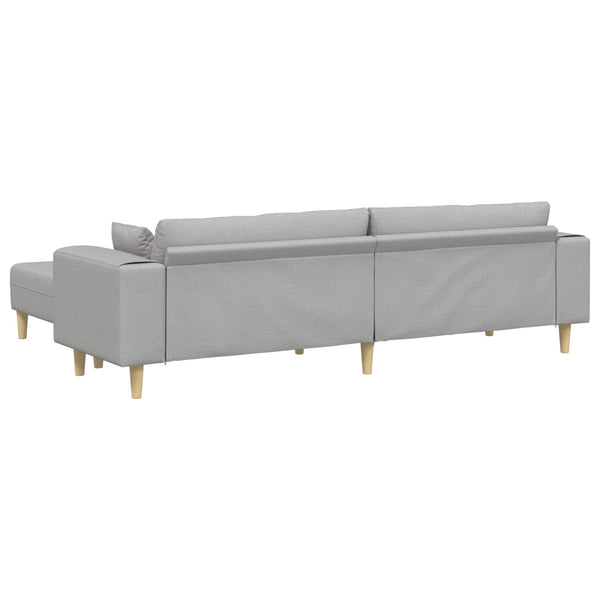 vidaXL Sofa with Cushions 3 pcs Cloud Gray Fabric