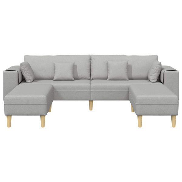 vidaXL Sofa with Cushions 3 pcs Cloud Gray Fabric