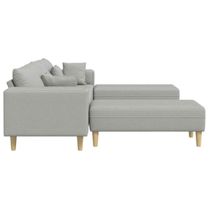 vidaXL Sofa with Cushions 3 pcs Cloud Gray Fabric