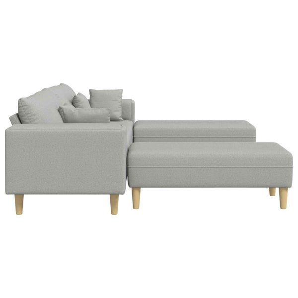 vidaXL Sofa with Cushions 3 pcs Cloud Gray Fabric