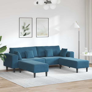 vidaXL 3-Piece Sofa Blue 250 x 188 x 76 cm Velvet