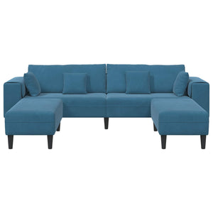 vidaXL 3-Piece Sofa Blue 250 x 188 x 76 cm Velvet