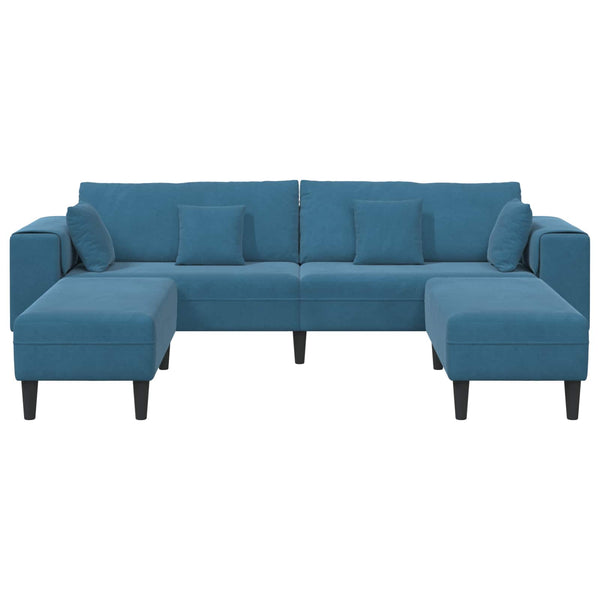 vidaXL 3-Piece Sofa Blue 250 x 188 x 76 cm Velvet
