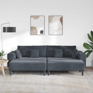 vidaXL 3-Piece Sofa Dark Grey 250 x 188 x 76 cm Velvet