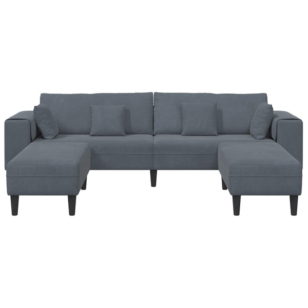 vidaXL 3-Piece Sofa Dark Grey 250 x 188 x 76 cm Velvet