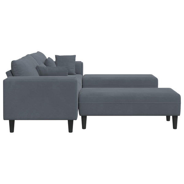vidaXL 3-Piece Sofa Dark Grey 250 x 188 x 76 cm Velvet