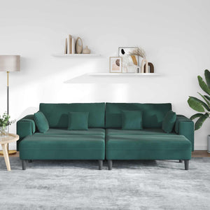 vidaXL 3-Piece Sofa Dark Green 250 x 188 x 76 cm Velvet