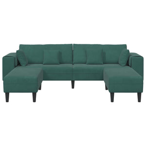 vidaXL 3-Piece Sofa Dark Green 250 x 188 x 76 cm Velvet
