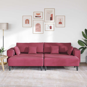 vidaXL 3-Piece Sofa Wine Red 250 x 188 x 76 cm Velvet