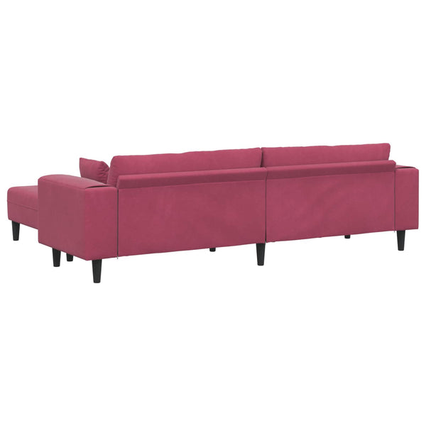 vidaXL 3-Piece Sofa Wine Red 250 x 188 x 76 cm Velvet