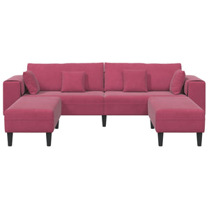 vidaXL 3-Piece Sofa Wine Red 250 x 188 x 76 cm Velvet