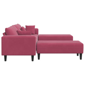 vidaXL 3-Piece Sofa Wine Red 250 x 188 x 76 cm Velvet