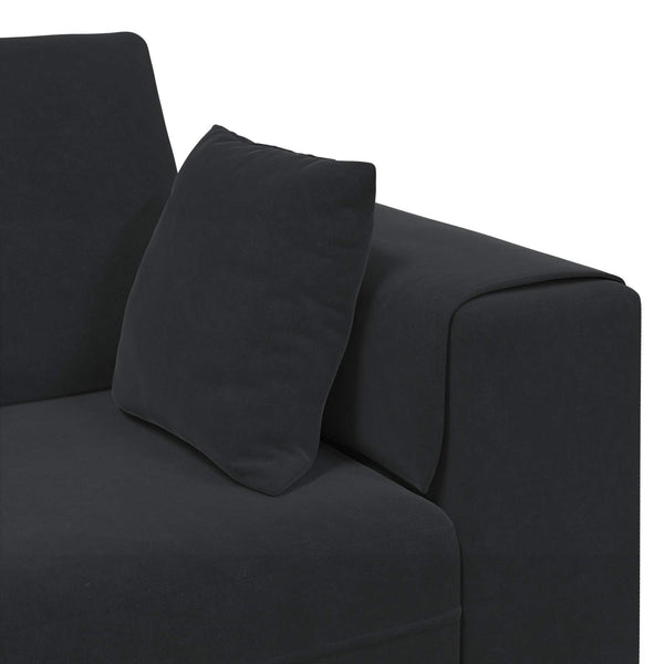 vidaXL 3-Piece Sofa Black 250 x 188 x 76 cm Velvet