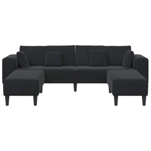 vidaXL 3-Piece Sofa Black 250 x 188 x 76 cm Velvet