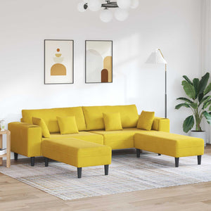 vidaXL 3-Piece Sofa Yellow 250 x 188 x 76 cm Velvet